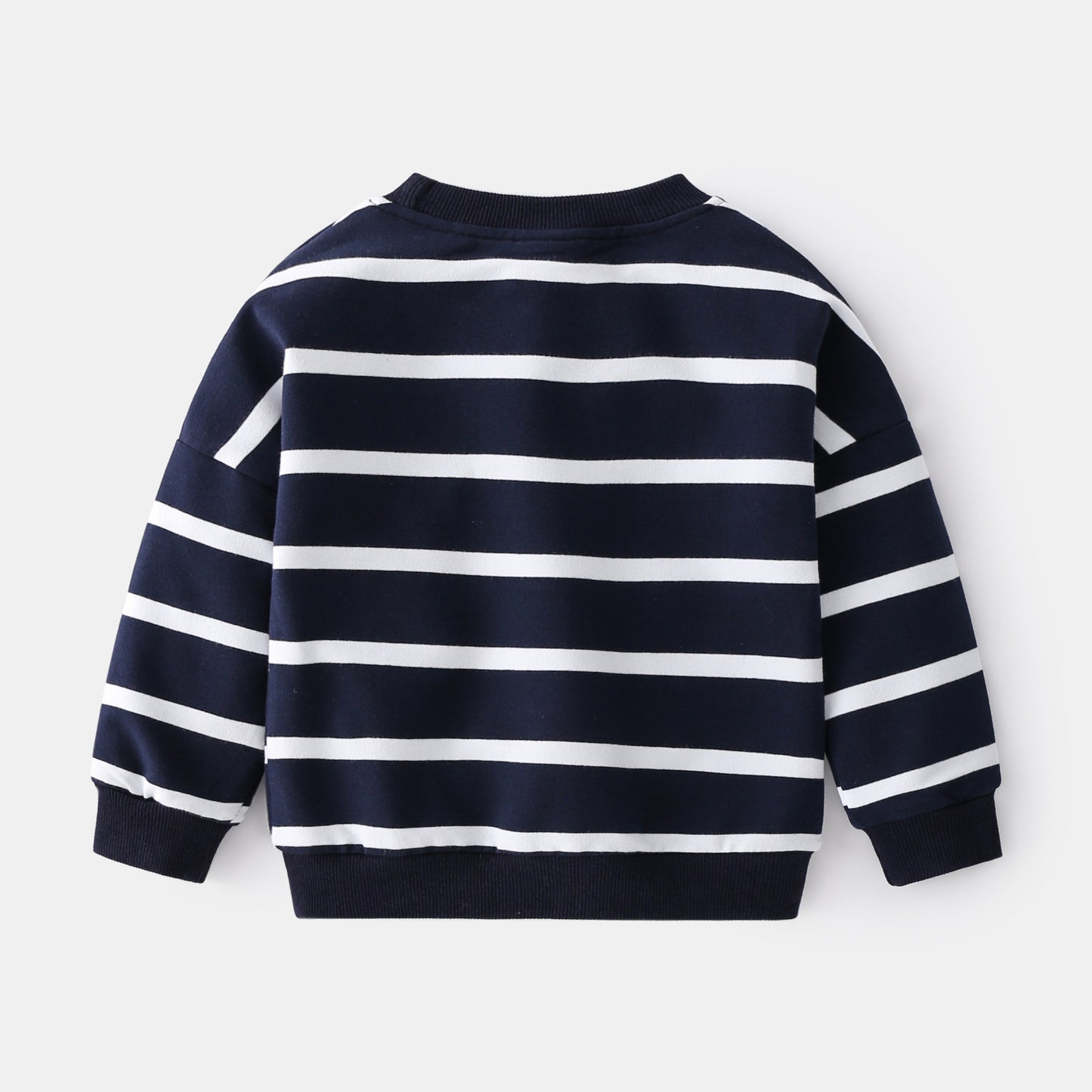 Boys Spring Striped Sweater - Casual Loose Round Neck Pullover Sweater Cotton