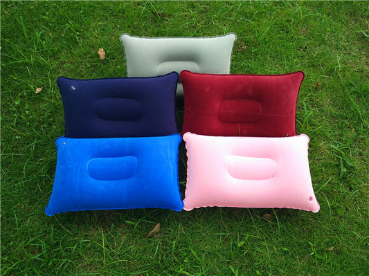 Outdoor Pvc Pillows - Travel Camping Thick Flocking Rectangular Inflatable Pillows Nap Companion Square Pillow