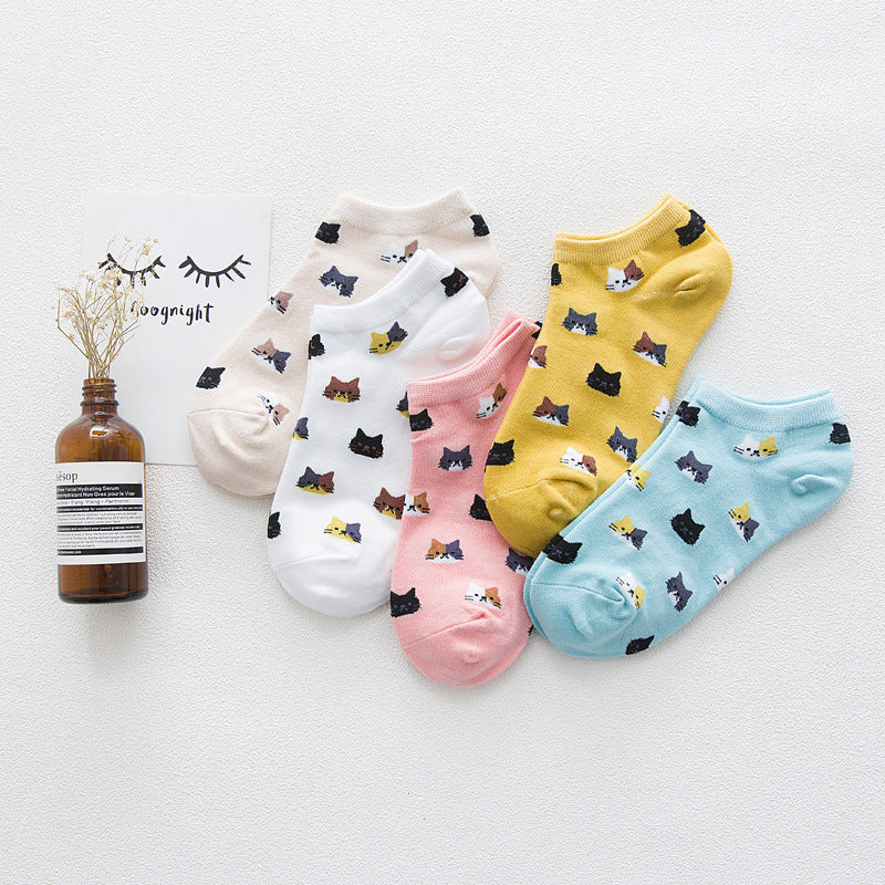 Women's Solid Color Socks - Low Cut Shallow Mouth Leisure Boat Socks