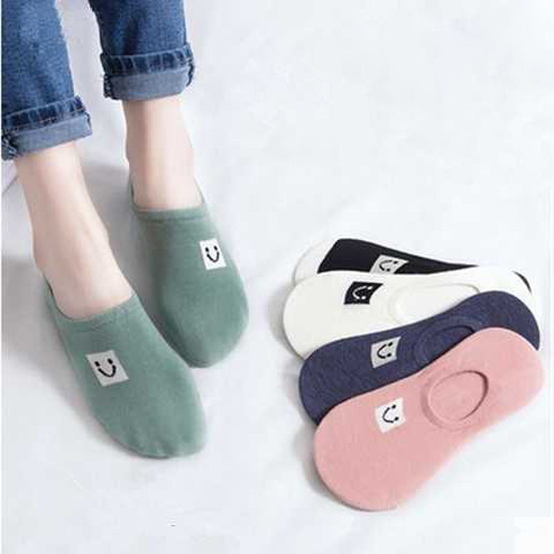 Women's Solid Color Socks - Low Cut Shallow Mouth Leisure Boat Socks