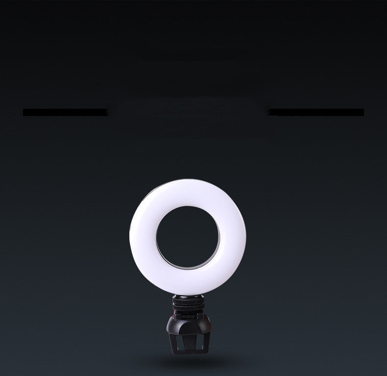 LED Selfie Light - Video Conference 4 Inch Fill Light Computer Live Ring Light With Phone Holder - JumoShop