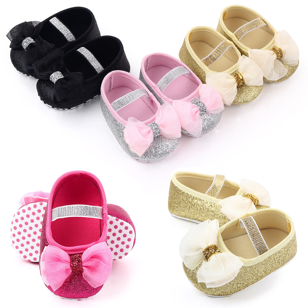 Soft Soled Newborn Princess Bow Shoes - Baby Shoes, Soft Soled Baby Shoes, Bow Shoes