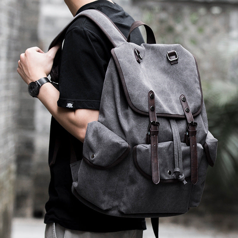 Canvas Backpack Men's Fashion Travel Bag