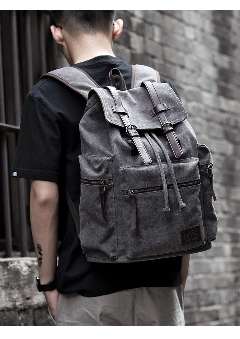 Canvas Backpack Men's Fashion Travel Bag