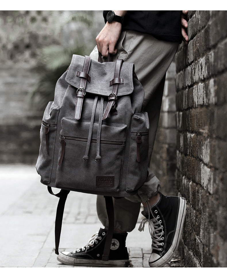 Canvas Backpack Men's Fashion Travel Bag