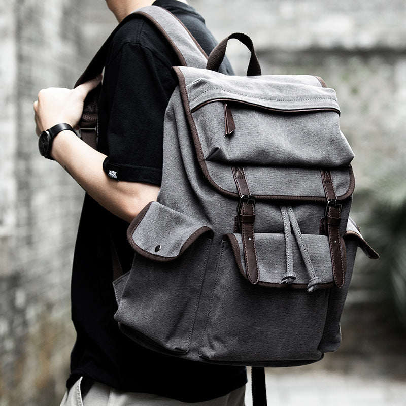 Canvas Backpack Men's Fashion Travel Bag