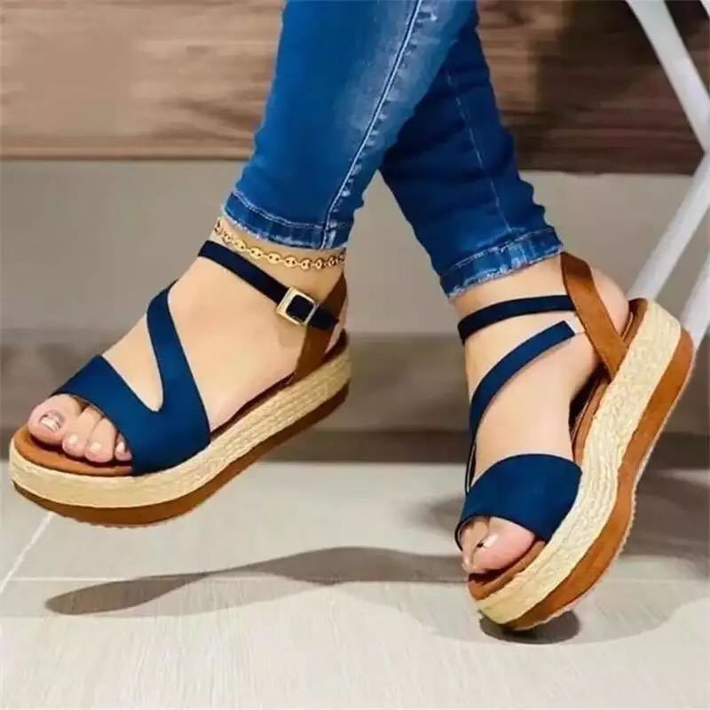 Platform Sandals - Hollow Buckle Women's Shoes