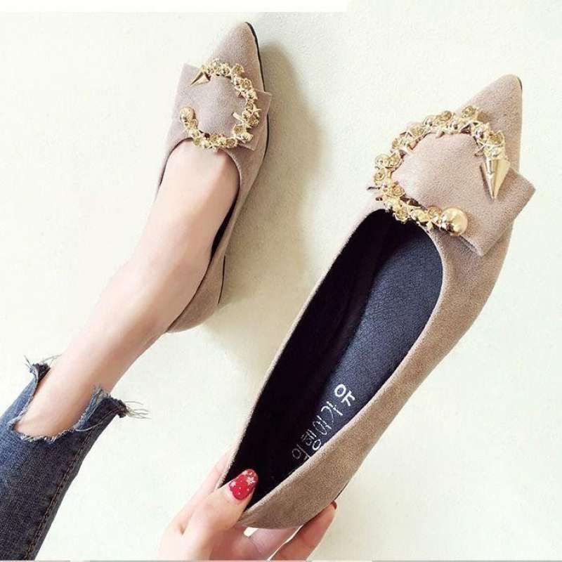 Shallow Mouth Tip Flats For Women