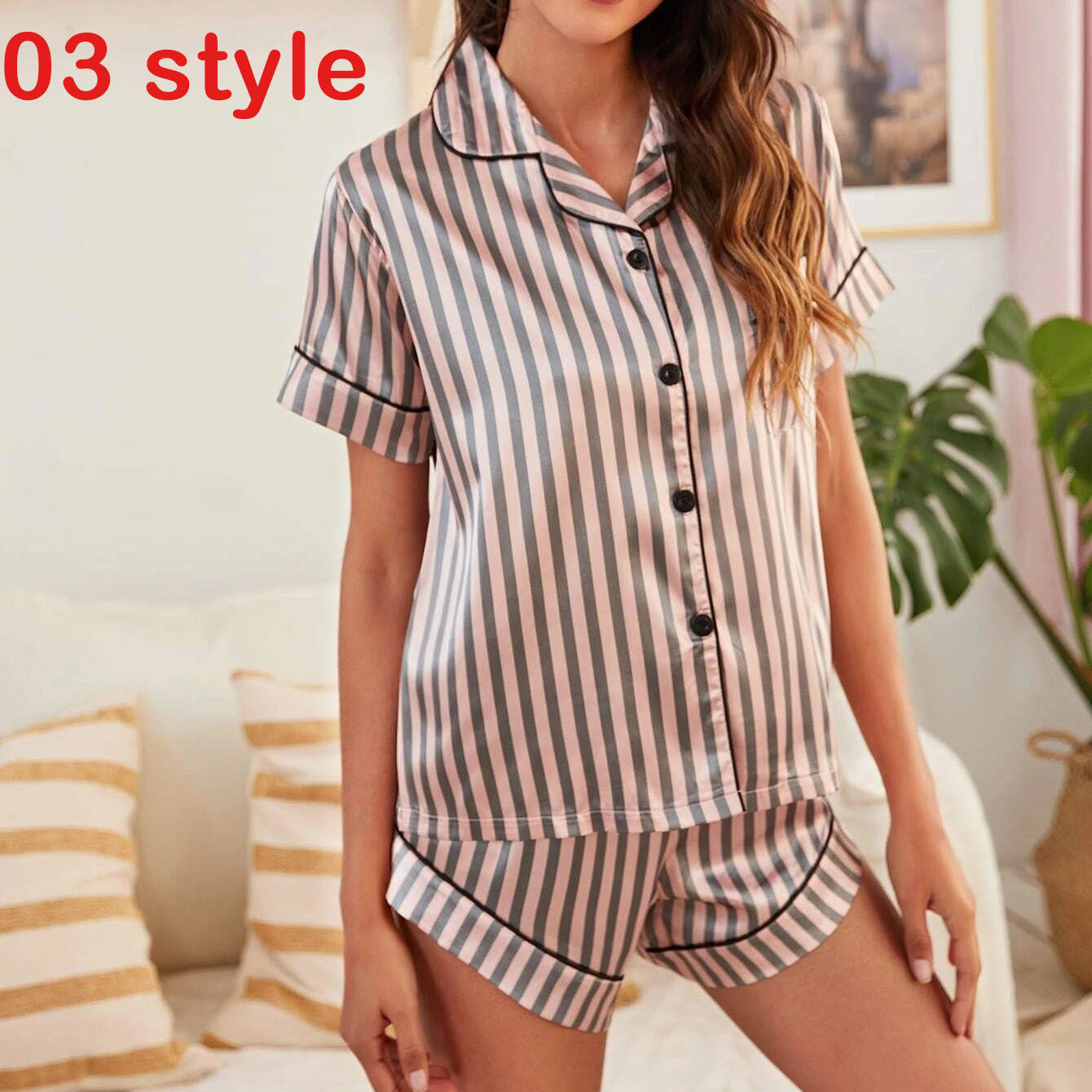 Summer Satin Women Pajamas  - V-Neck Stretch Lingerie Female Sleepwear Casual Shorts Set Loungewear Women