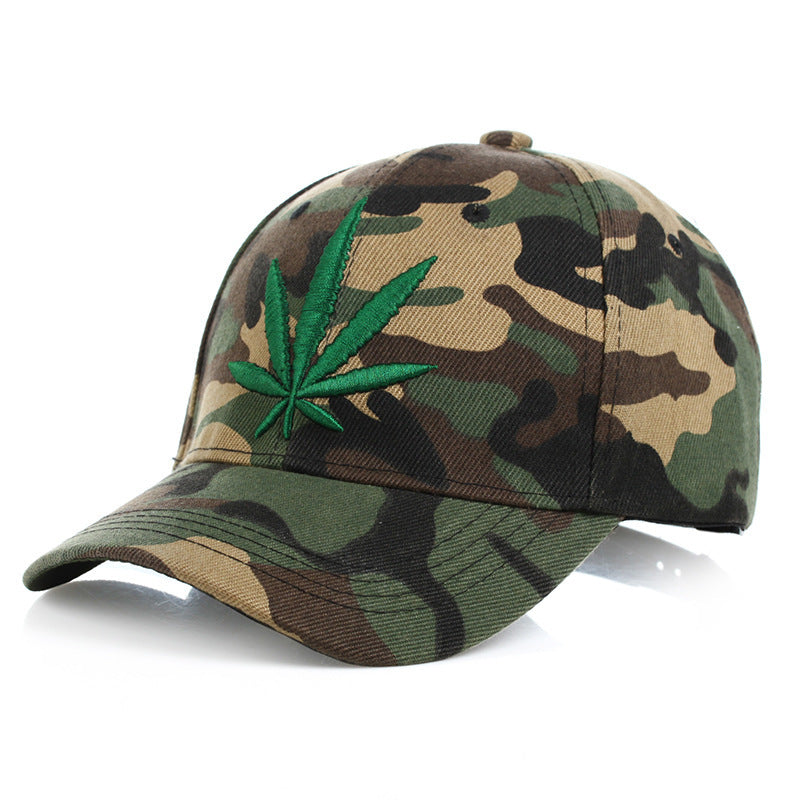 Simple Green Maple Leaf Hemp Caps -  Men And Women Baseball Caps Shopping