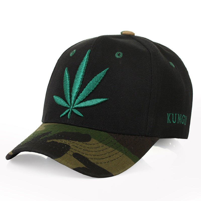 Simple Green Maple Leaf Hemp Caps -  Men And Women Baseball Caps Shopping