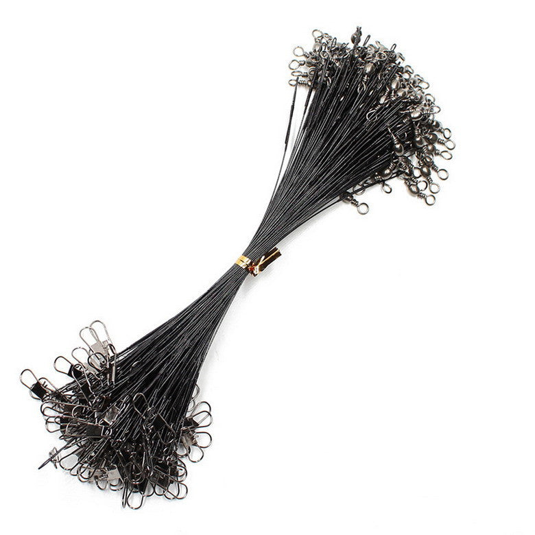 20PCS Anti Bite Steel Fishing Line Steel Wire --- Leader With Swivel Fishing Accessory Lead Core Leash Fishing Wire 15CM-50CM
