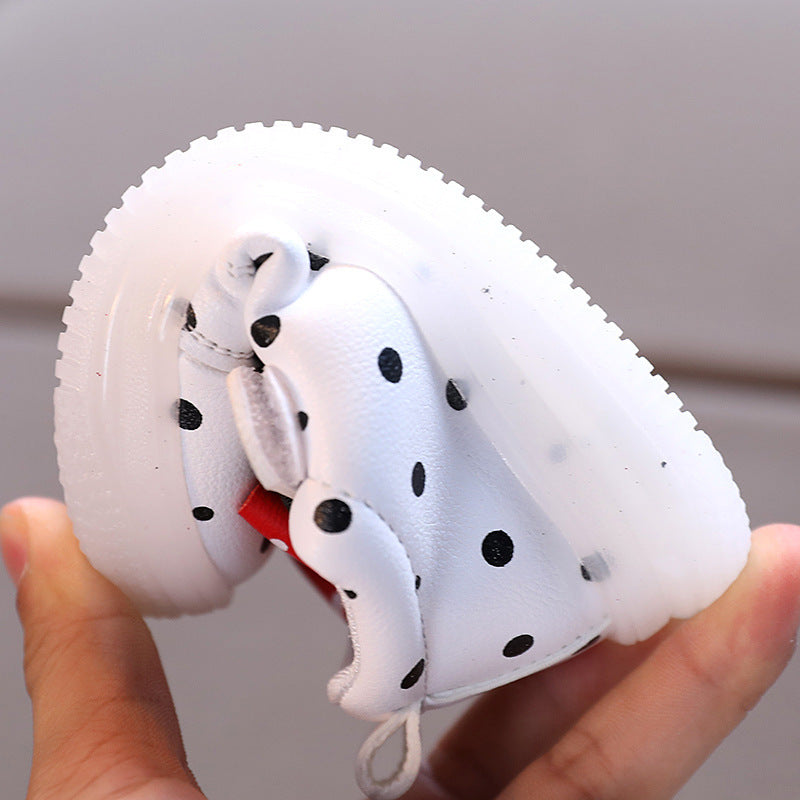 Light-up Girls Bowknot LED Shoes - Breathable Baby Girls Shoes