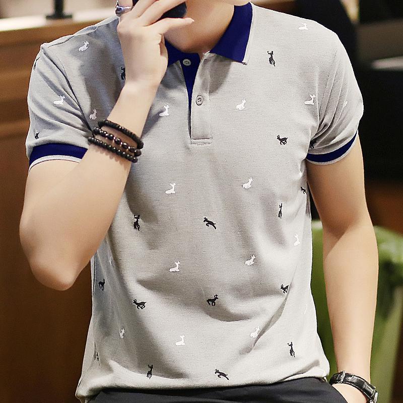 Short Sleeve T-shirt for Men - Polo Shirt Fawn Print