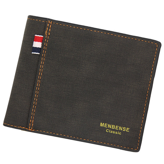 Men's Wallets - Short Large Capacity Fashion Retro Tri-fold Bag Men's Wallet