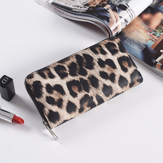 Fashion Long Zipper Women Wallets - Bright Leather, Black and White Wallet Wallet Prismatic Bag Flower Corner Clutch Bag Purse