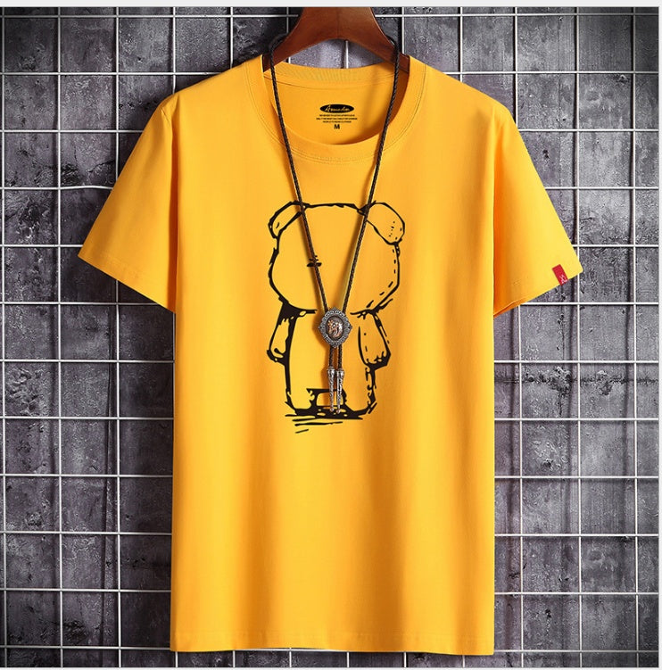 Men's Casual Bear Anime T-shirt