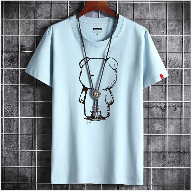 Men's Casual Bear Anime T-shirt