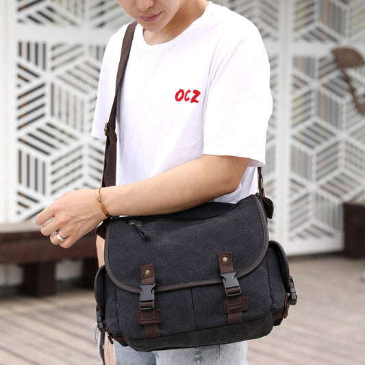 Men's Canvas Shoulder Bags - Casual Men's Bags Messenger Bags Multifunctional Bags