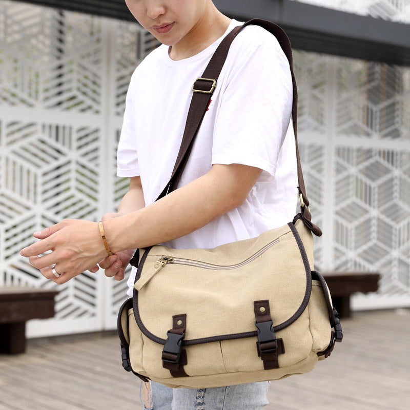 Men's Canvas Shoulder Bags - Casual Men's Bags Messenger Bags Multifunctional Bags
