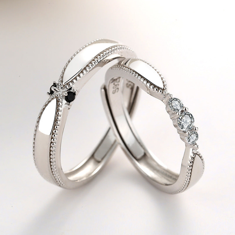 Korean Silver Wedding and Engagement - Silver men and women Ring