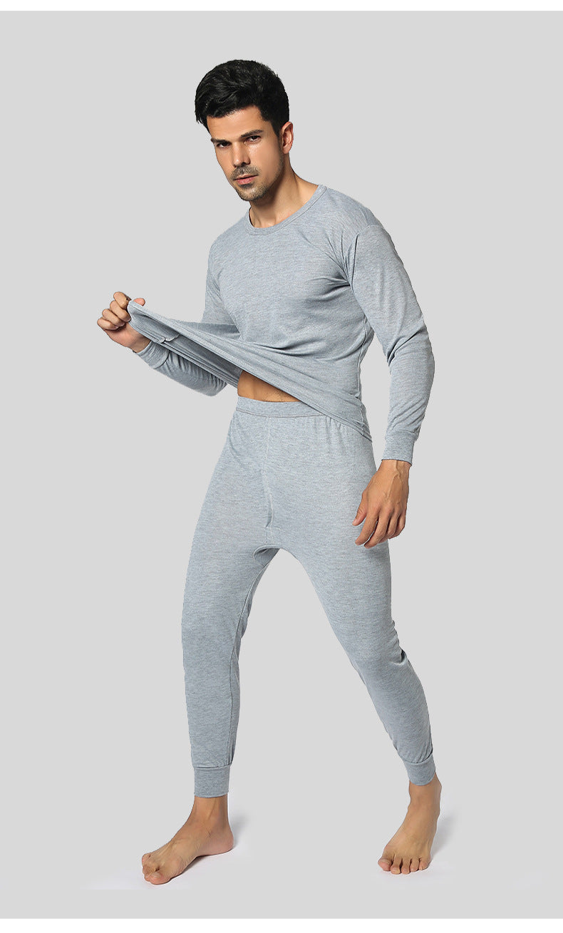 Thermal Underwear Suit - Men's Round Neck Polyester Thin Autumn Clothes Winter