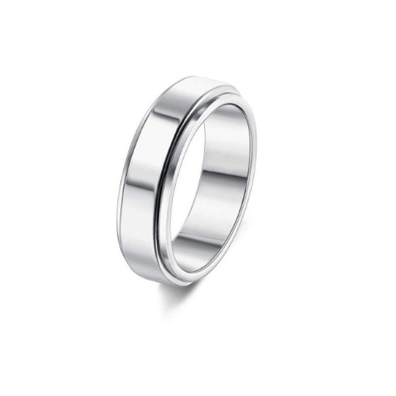 Stainless Steel Rotatable Spinner Ring - Moon Stars Relieve Anxiety Rings