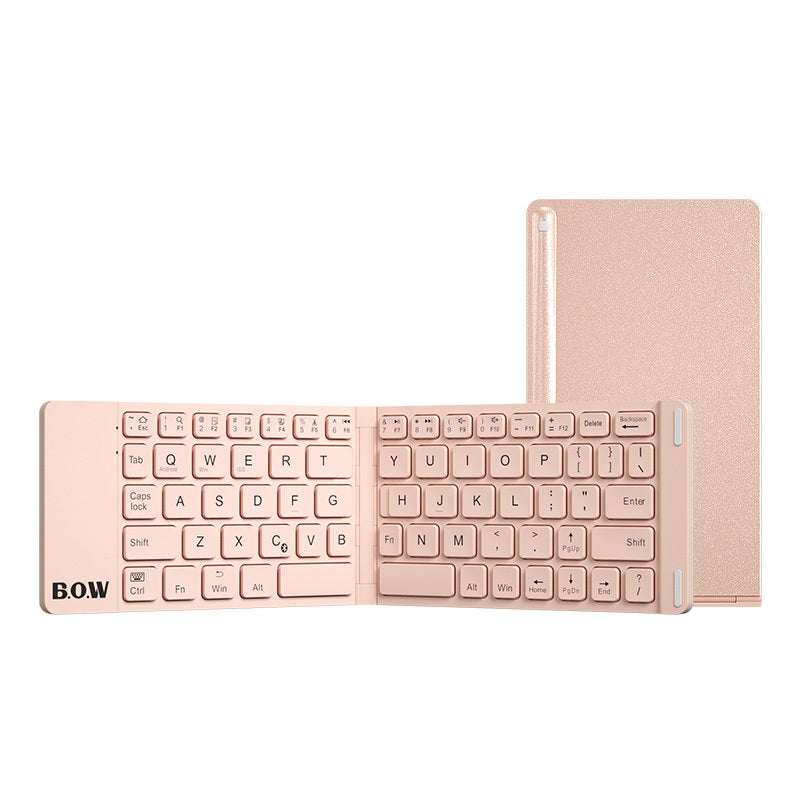 New Style Folding Bluetooth Keyboard And Mouse Set - Wireless Mute Portable Keyboard For Business And Travel