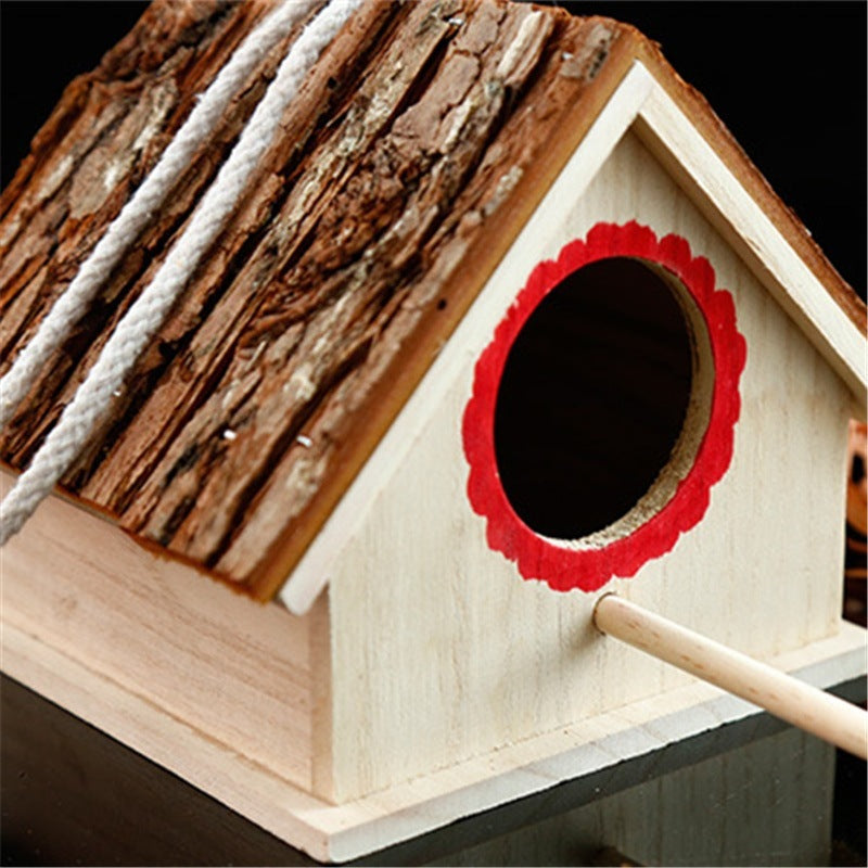 Wooden Bird House – Outdoor Parrot Nesting Box for Breeding & Shelter
