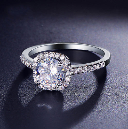 Luxury Square Bague Ring Engagement