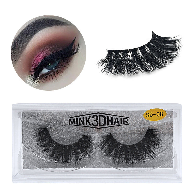 SD Exaggerated Mink Eyelashes - 3D Stereo 25 Dense False Eyelashes
