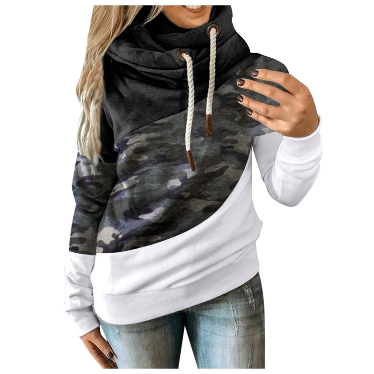 Women Camouflage Hoodie Sweatshirt