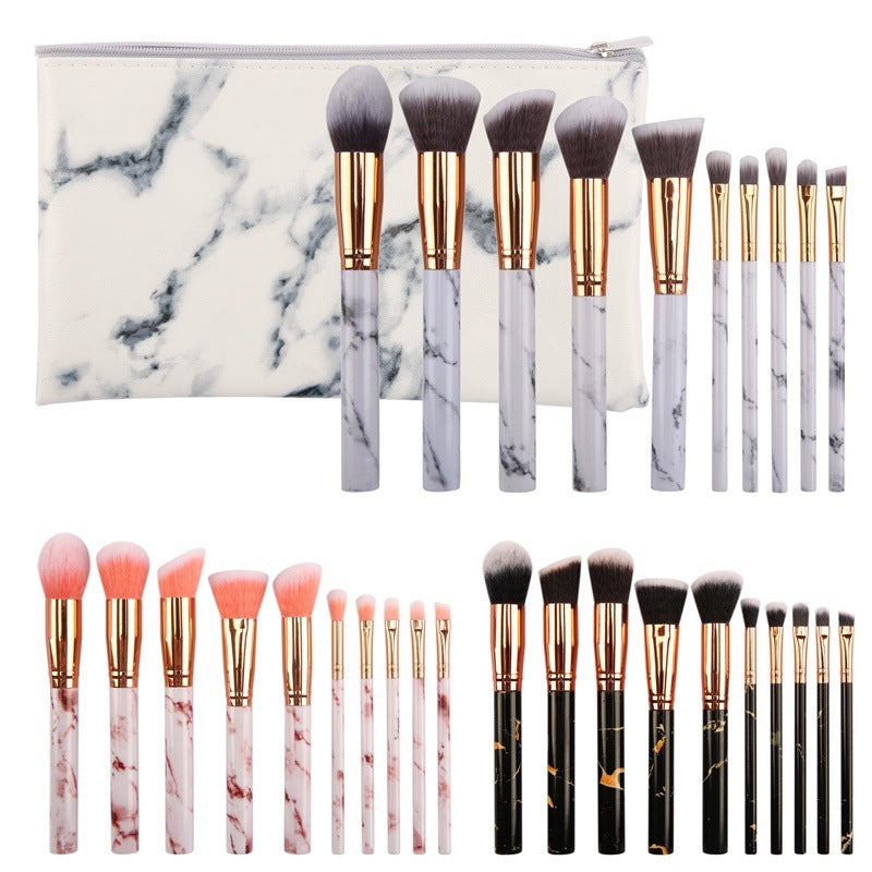 10 Marble Makeup Brush Sets - Beauty Tools, Blush, Eye shadow, Face modification