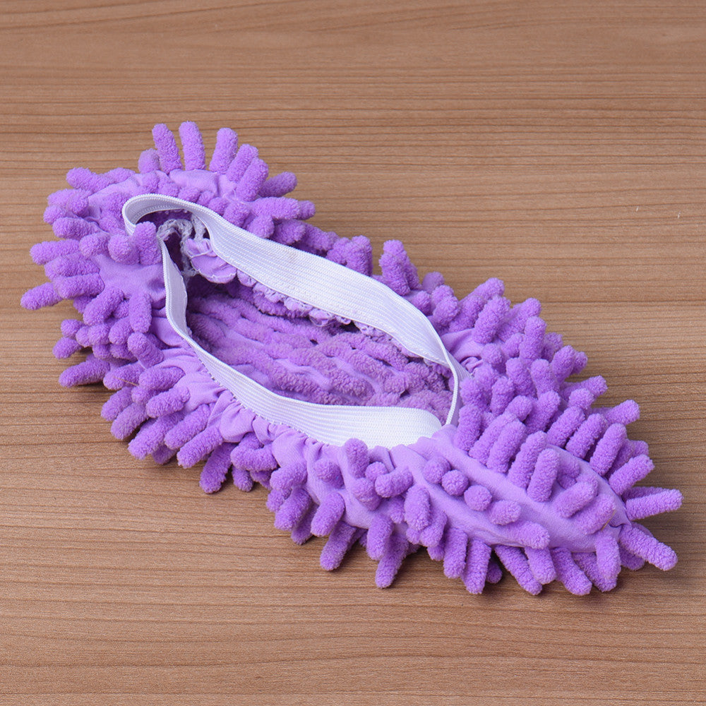 2pcs Set Multifunctional Chenille Micro Fiber Slipper Shoe Covers