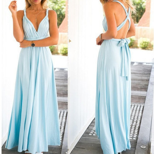 Sexy Long Party Dress - Summer Backless Bandage Maxi Dress Multiway Bridesmaids Boho Women Dress