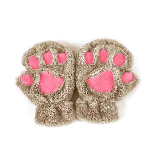 Winter Lovely Half Cover Paw Bear Cat Claw Gloves - Short Finger Gloves