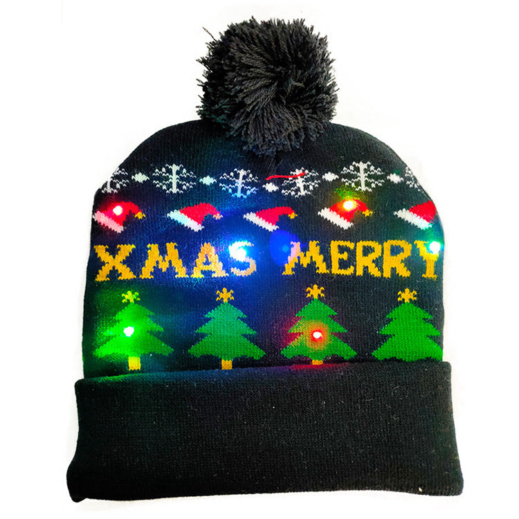 LED Christmas Sweater Beanie Christmas Light Up Knitted Hat - Christmas Gift Kids Xmas New Year Decorations