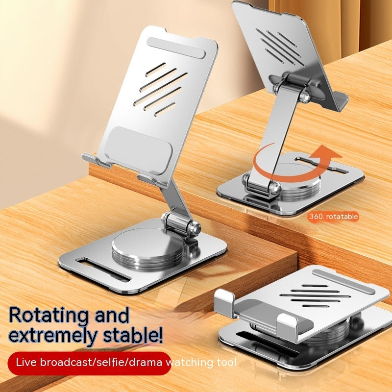 360 Degrees Rotate Metal Desk Mobile Phone Holder Stand - For Phone Pad Adjustable Desktop Tablet Holder Table Cell Phone Stand