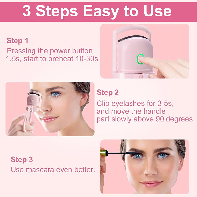 Eyelash Curler - Portable Electric Heated Comb Eye Lash Eyelash Curler Makeup Tools Heated Eyelash Curlers,Rechargeable Electric Eyelash Curler,Handheld Eyelash Heat