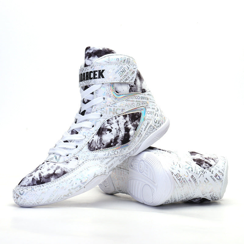 Men's Sneaker High-top Boxing Shoe -- Fashion Graffiti Style Fight Shoes