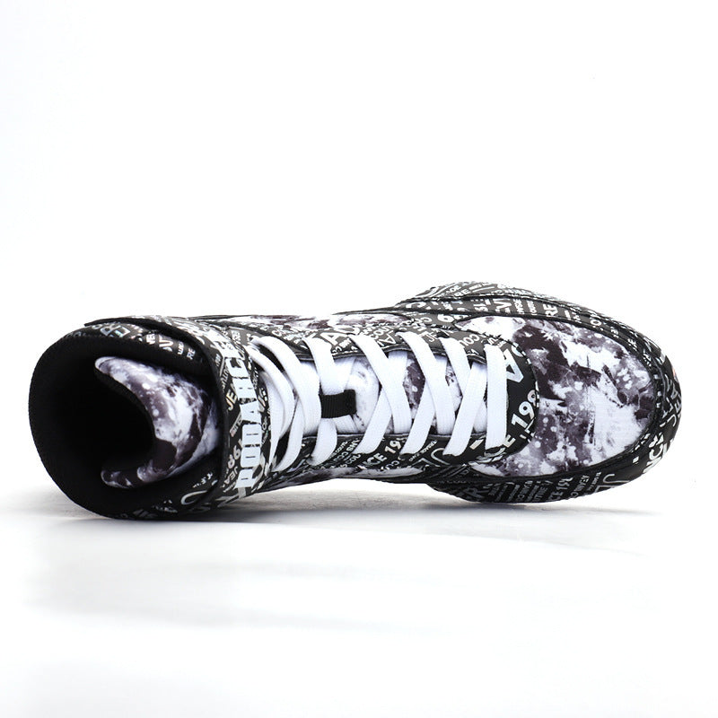 Men's Sneaker High-top Boxing Shoe -- Fashion Graffiti Style Fight Shoes