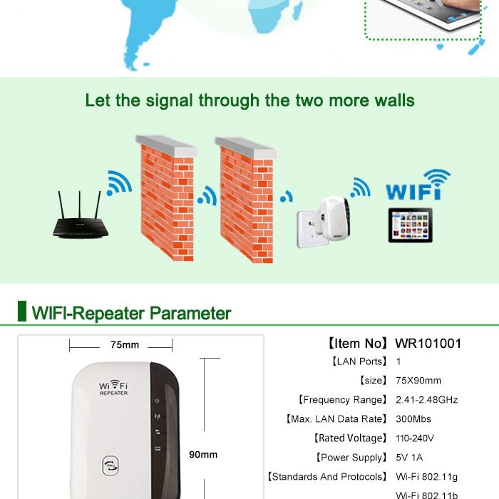 Wireless Wi-Fi Range Extender - WiFi Repeater - JumoShop