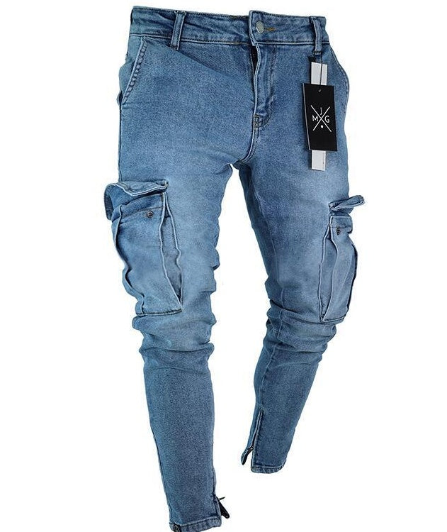 Cargo Hole Denim Jeans for Men