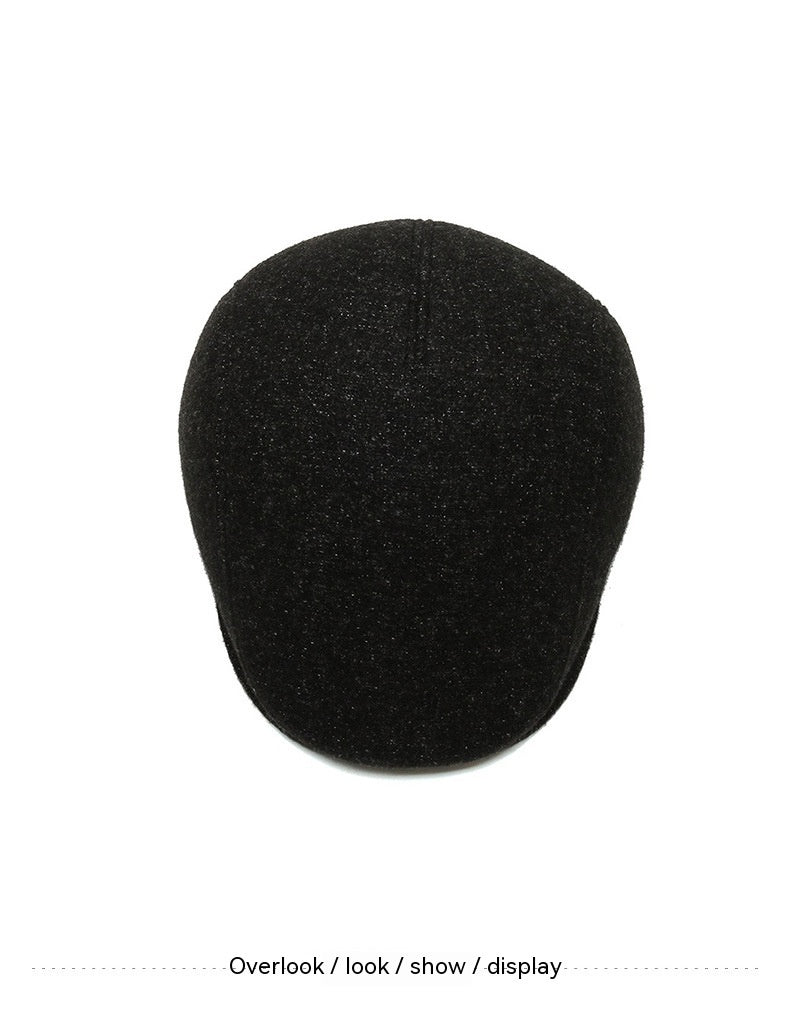 Outdoor Cycling Warm Short Brim Beret  - Middle-aged And Elderly Men Ear Protection Advance Hats