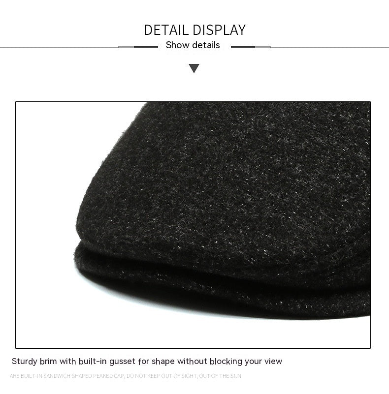 Outdoor Cycling Warm Short Brim Beret  - Middle-aged And Elderly Men Ear Protection Advance Hats
