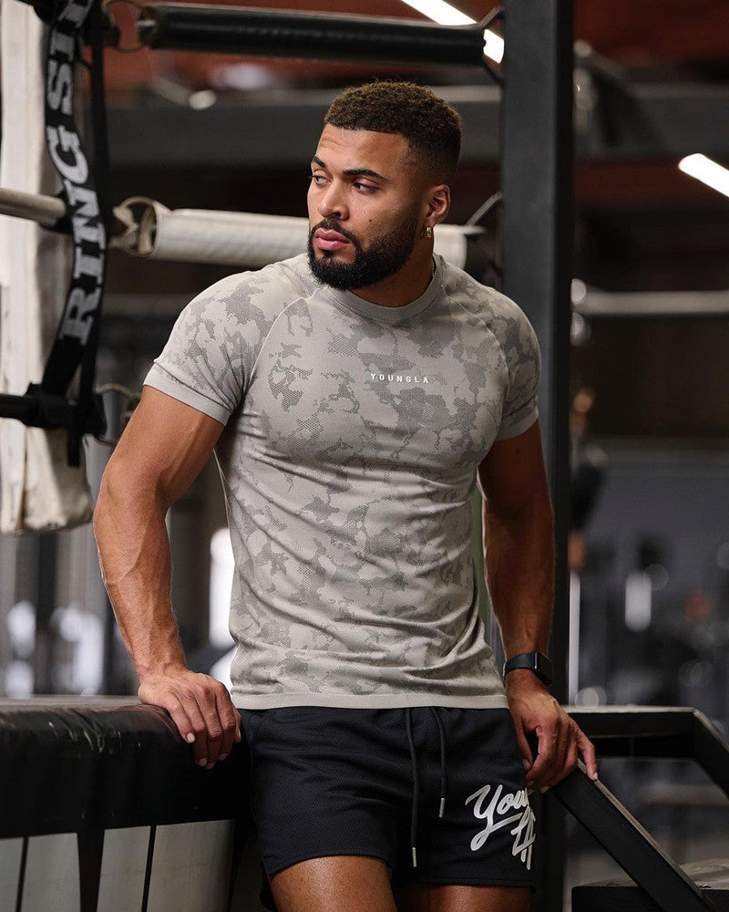 Workout Clothes - Camouflage Sports T-shirt for Men