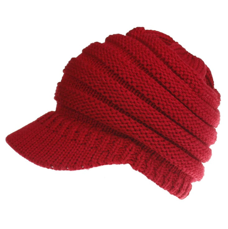 Women Ponytail Beanies - Autumn Winter Hats Female Soft Knitting Caps Warm Ladies Skullies