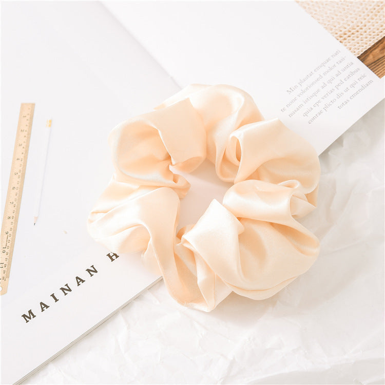 Satin Cloth Large Intestine Circle Hair Tie Set Solid Color - JumoShop