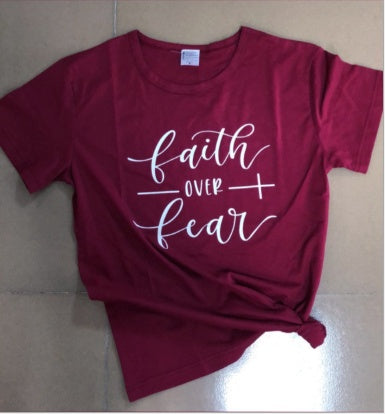"Faith Over Fear" Christian T-Shirt - Women Faith Shirt