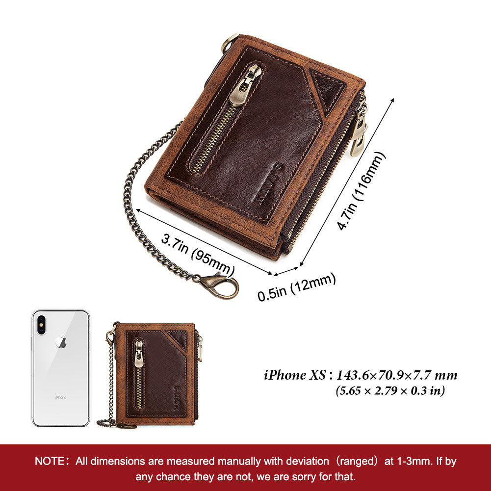 Men's Wallet - Anti-theft Swiping, Leather Wallet Multifunctional